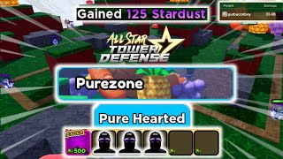 New Raid Purezone Stardust Reward  4 units Solo Gameplay  Roblox All Star Tower Defense [upl. by Anikram]