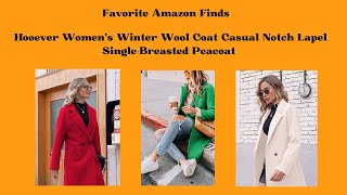 Favorite Amazon Finds  Hooever Womens Winter Wool SingleBreasted Peacoat  Click the link to shop [upl. by Aisela]