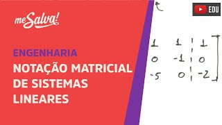 Me Salva ALG02  Álgebra Linear  Notação Matricial de Sistemas Lineares [upl. by Eitsyrc795]