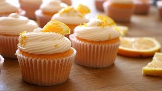 Orange Creamsicle Cupcakes Recipe  sweetco0kiepie [upl. by Rosalinde403]