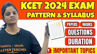 KCET 2024 Exam Pattern amp New Syllabus  Question Paper Marks Duration Exam Date [upl. by Willner319]