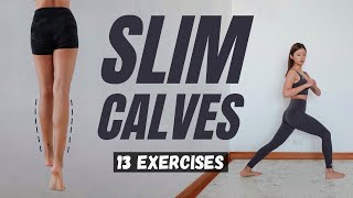 SLIM CALVES QUICK  Best 13 Exercises amp Stretches  Emi [upl. by Jat833]