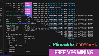 VPS Mining Gratis 4 CPU  30 GB RAM  Unlimited VPS [upl. by Eadrahc715]