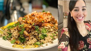 Bulgur amp Lentils Easy Mujadara Recipe [upl. by Anirehs]