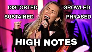 Miley Cyrus  High Notes Compilation [upl. by Hadeehuat495]