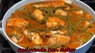 💥 POLLO 🍗 CON NOPALES EN SALSA ROJA [upl. by Janis]