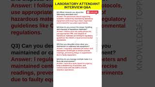 Laboratory Attendant Interview Questions and Answers  Lab Attendant Interview Questions and Answers [upl. by Rialc477]