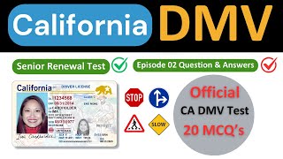 California DMV Senior Renewal Test 2024  Episode 3 Question amp Answers [upl. by Eniamurt]