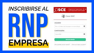 Cómo INSCRIBIRSE en el RNP  Persona Jurídica 2024 Registro Nacional de Proveedores [upl. by Ahsei552]