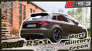 Rdesign Audi RS3 Komplettfolierung in Matt Military Green [upl. by Doolittle378]