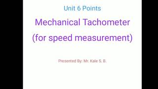 Unit 6 point Mechanical tachometer [upl. by Norga]