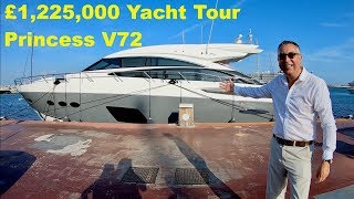 £1225000 Yacht Tour  2013 Princess V72 [upl. by Rohpotsirhc]