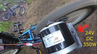 DIY Electric Bike  ebike using 350 Watt 24 volt DC Motor 70 Build [upl. by Risan]