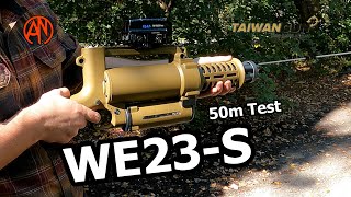 Monster ASG Microgun  WE23S MicroGun  Mini Review and 50m Test 4K [upl. by Dionne]