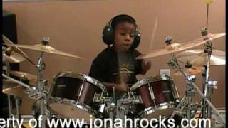 Blink 182  Feeling This Drum Solo Cover 4 Year Old Drummer [upl. by Angy]