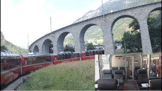 Bernina Express ChurTirano der Rhätischen Bahn Mitfahrt im 1Klasse Panoramawagen [upl. by Steve]