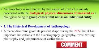 Anthropology chapter 1 part one meaning of Anthropology [upl. by Baggott]