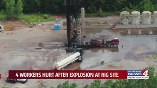 4 workers hurt after explosion at rig site [upl. by Tuchman]