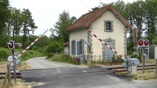 Spoorwegovergang MontaigutleBlanc F  Railroad crossing  Passage à niveau [upl. by Lurleen982]