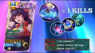 TOP GLOBAL ODETTE 3rd SKILL  1 KILLS THE THINK IM CHEAT🔥  ODETTE MLBB [upl. by Enyaw]