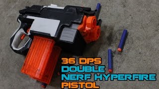 The Deleter Double NERF Elite Hyperfire Pistol Mod  36 DARTS PER SECOND  Walcom S7 [upl. by Ylrehs13]