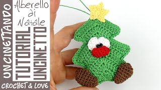 Come fare un Simpatico Albero di Natale 3D allUncinetto sottotitoli in inglese e spagnolo [upl. by Crescint]