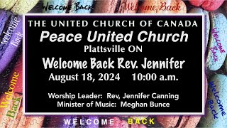 Peace United Church August 18 2024 [upl. by Adriell]