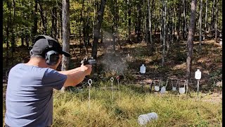 Best pistol training 321 103550 yard steels 6 hits 48 sec Best Virginia shooting classes [upl. by Didier]