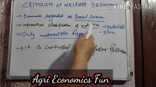 Criticism of welfare definition of economics [upl. by Burrell518]