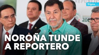 Reportero increpa a Noroña por decir que el PRI y el PAN desaparecerán [upl. by Chelton]