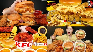 ASMR MUKBANG KFC BURGERSFRIED CHICKEN MUKBANG COMPILATION [upl. by Mcnelly]