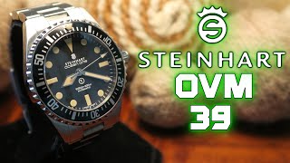 Steinhart Ocean Vintage Military 39mm  A Proper 5517 MilSub Homage Watch [upl. by Ailatan]