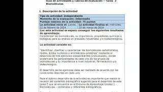 Tarea 2 Biomoléculas Bioquimica [upl. by Aicrop]