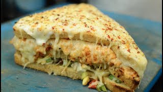 BIG TRIPLE LAYER Melting Cheese Sandwich  UNLIMITED CHEESE Pasta  Indian Street Food [upl. by Lavine]