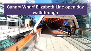 Canary Wharf Elizabeth Line open day walkthrough [upl. by Aicenra]