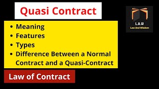 Quasi Contract  Types of Quasi ContractQuasi Contract in UrduHindi [upl. by Nnarefinnej340]