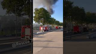 Arrivée des secours sur feu de concession VAMM CDHR FMOGP BEA  Lyon fire lyon firefighter [upl. by Luapsemaj799]