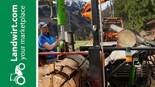 Sägespaltautomat selbst gebaut  landwirtcom [upl. by Ettelra234]