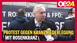 Protest gegen Kranzniederlegung mit Rosenkranz [upl. by Nanaek]