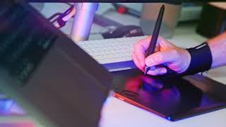 Digital Artist Using Stylus on Graphics Tablet [upl. by Grubb958]