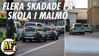 Flera skadade på skola i Malmö – stor polisinsats [upl. by Anaicilef]