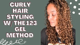 STYLING CURLY HAIR WITH THE 123 GEL METHOD  Curly Hair Styling Routine [upl. by Norab236]