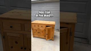 AQUA Wood Stain on Pine Wood Cabinet DIY FLIP shorts trash flip furnitureflip aqu stain diy [upl. by Reeba]