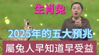 生肖兔注意！2025 年五大预兆揭晓，屬兔人早知道早受益，少吃亏赢未来！風水 生肖 運勢 佛教 命理 [upl. by Kancler]