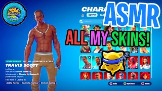 ASMR Gaming 😴 Fortnite ALL My Skins Locker Tour Relaxing Gum Chewing 🎮🎧 Controller Sounds 💤 [upl. by Agon482]