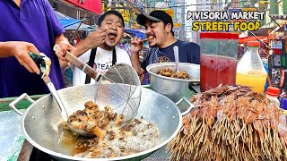 Filipino Street Food  SEBO CHICHARON in Divisoria Market Binondo Manila HD [upl. by Crain776]