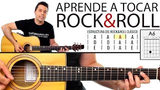 Aprende a tocar Rock amp Roll en guitarra paso a paso y muy fácil tutorial [upl. by Eimor842]