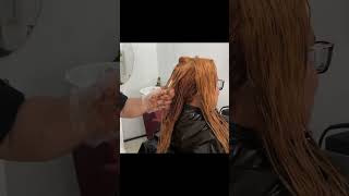 Transformação cabelo escuro para ruivo Cabeleireira ruivoacobreado cabelo ruivos hair beleza [upl. by Orestes]