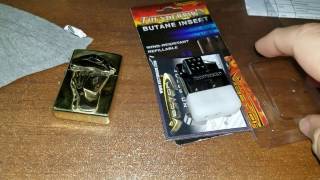 zippo hack with the vector thunderbird double flames butane insert [upl. by Anelaj]