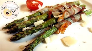 Grüner Spargel mit Bacon  Heißluftfritteuse Airfryer  Rezept [upl. by Carney]